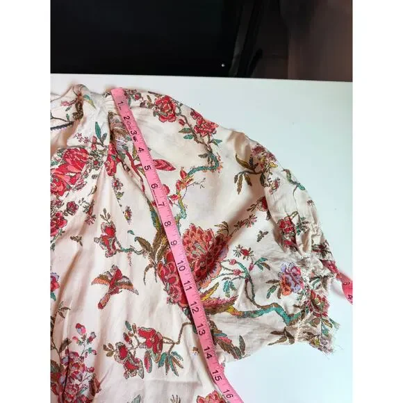 Pilcro Ruffle Collar Button down Dress Floral Plus Size 22W Linen - Picture 15 of 16